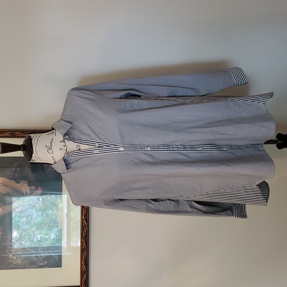 J. JILL gray striped button down